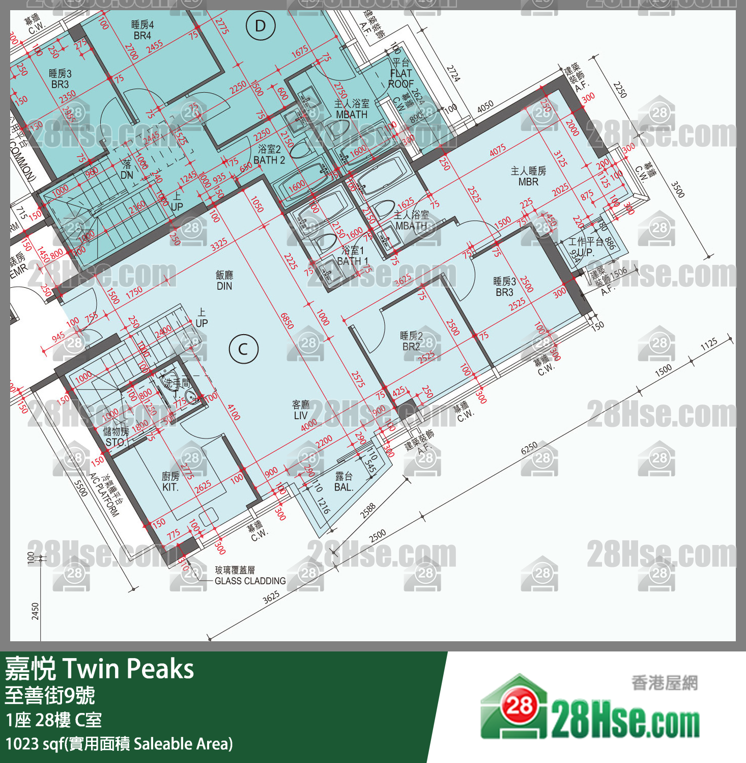 嘉悅 1座28樓 C室 平面圖