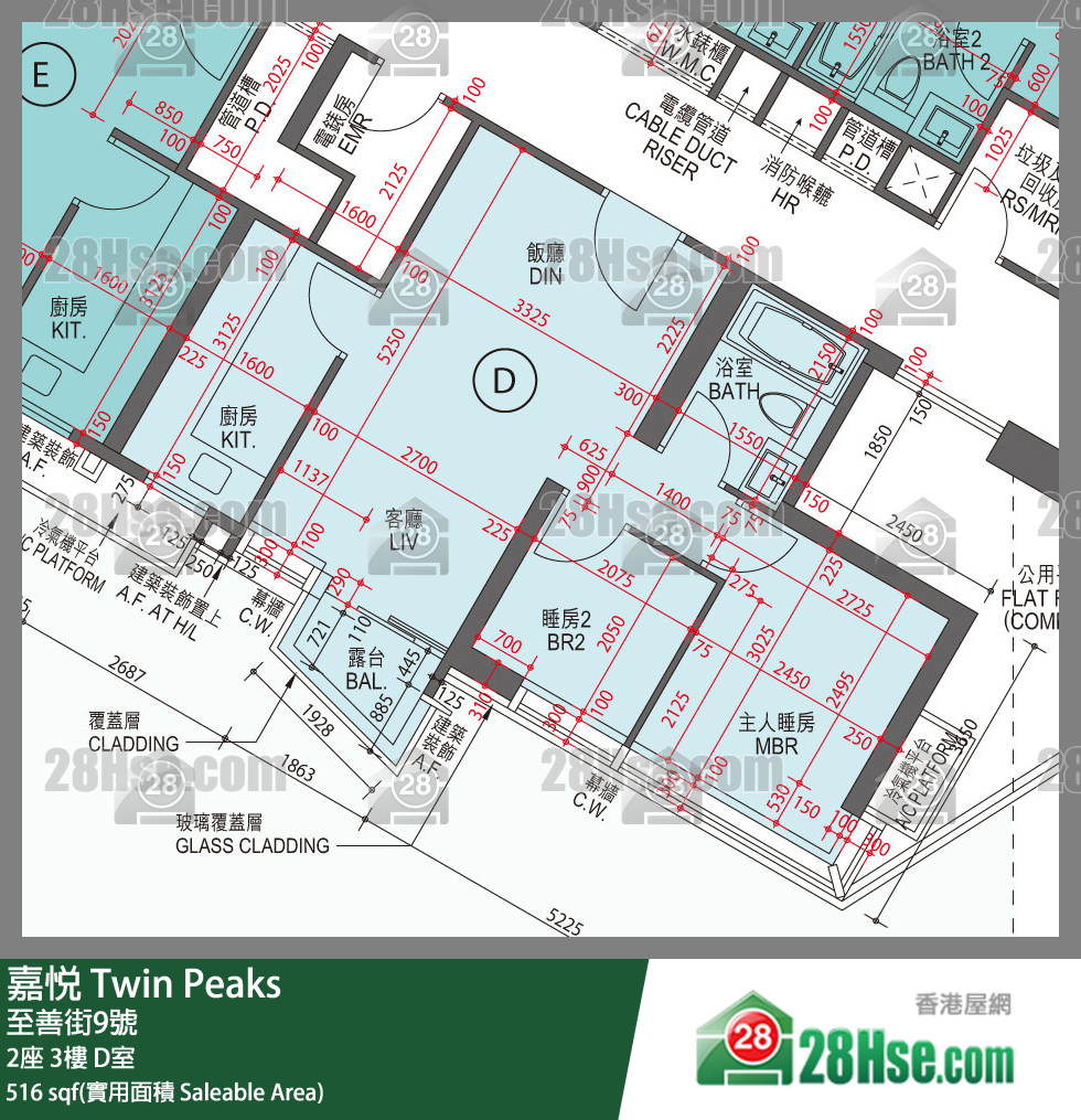 嘉悅 2座 3樓 D室 平面圖