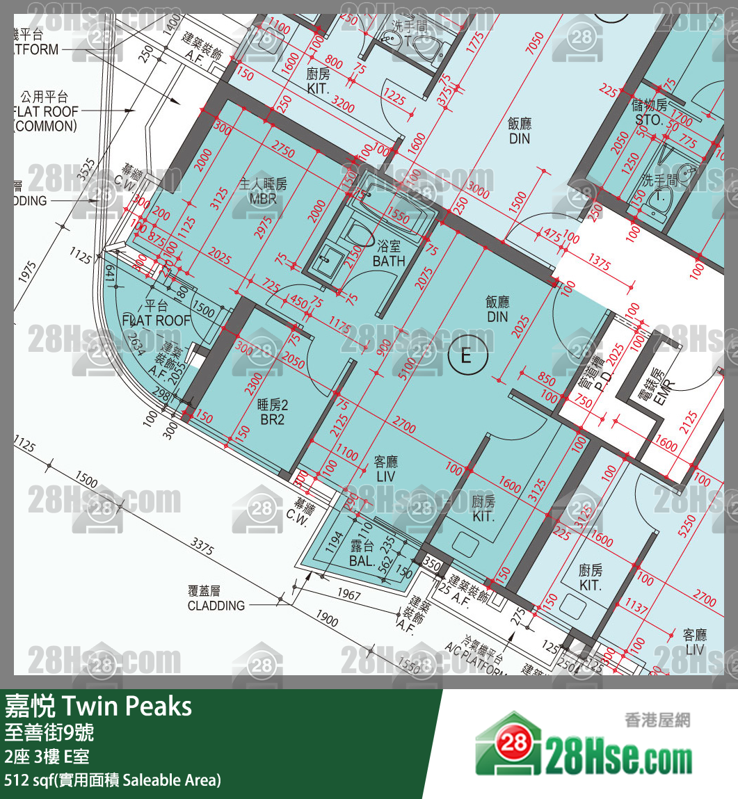 嘉悅 2座3樓 E室 平面圖