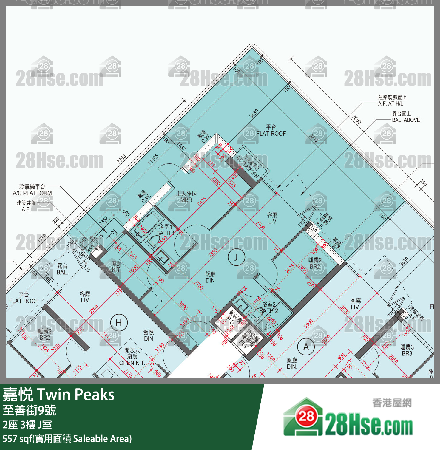 嘉悅 2座3樓 J室 平面圖