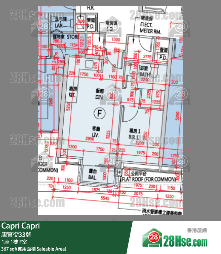 Capri 大厦1座1楼 F室 平面图