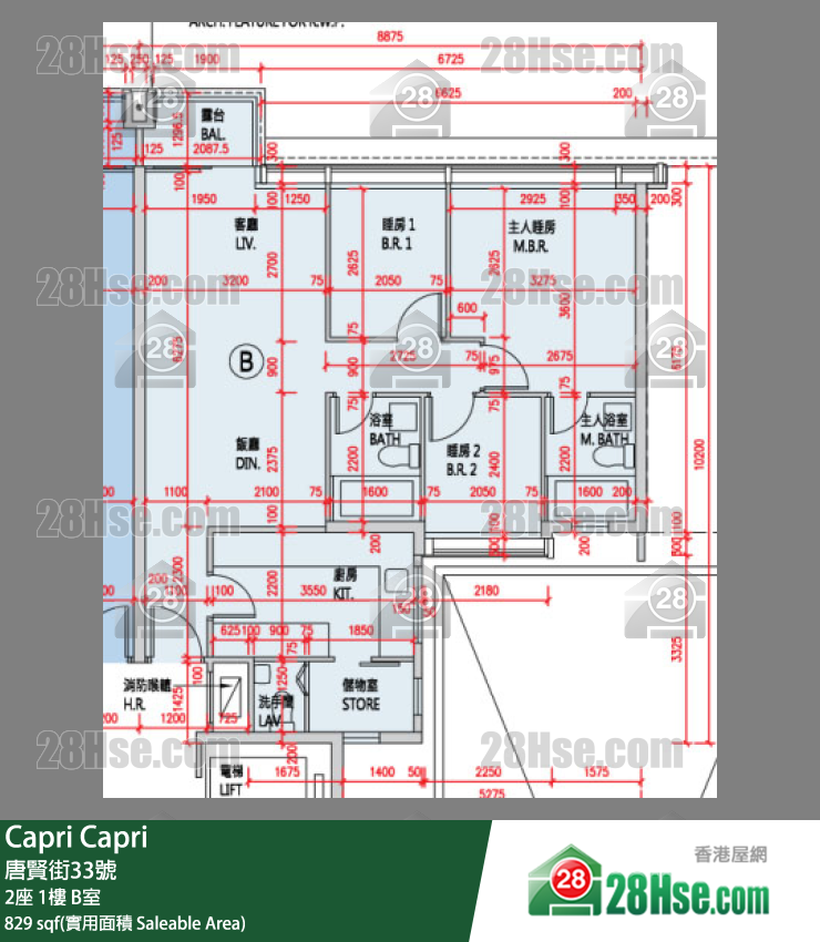 Capri 单位平面图(由 28Hse 提供)