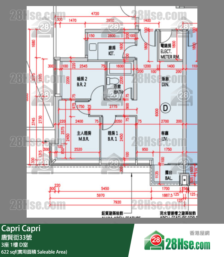 Capri 大厦3座1楼 D室 平面图