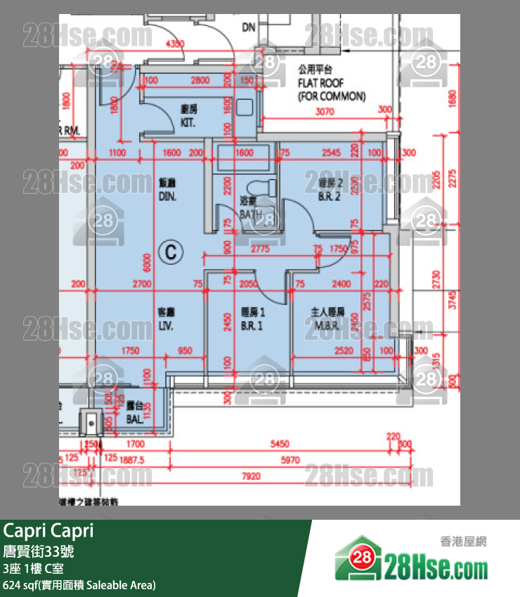 Capri 大厦3座1楼 C室 平面图