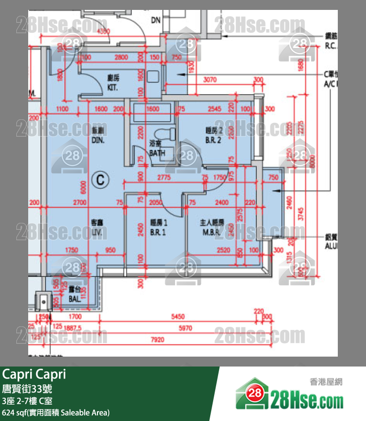 Capri 大厦3座7楼 C室 平面图