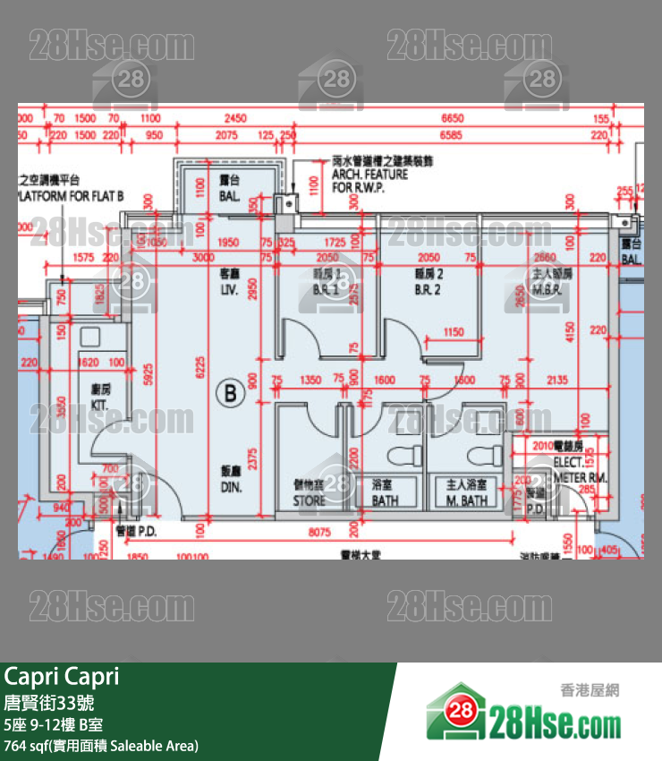 Capri 单位平面图(由 28Hse 提供)