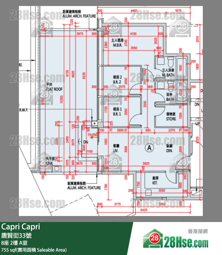 Capri 单位平面图(由 28Hse 提供)