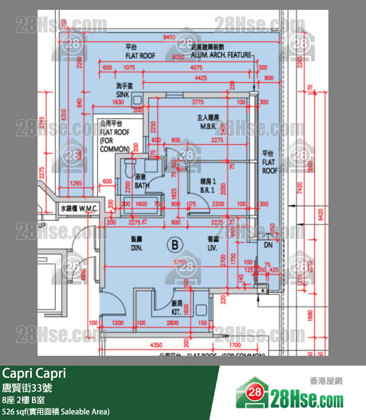 Capri 大厦8座2楼 B室 平面图
