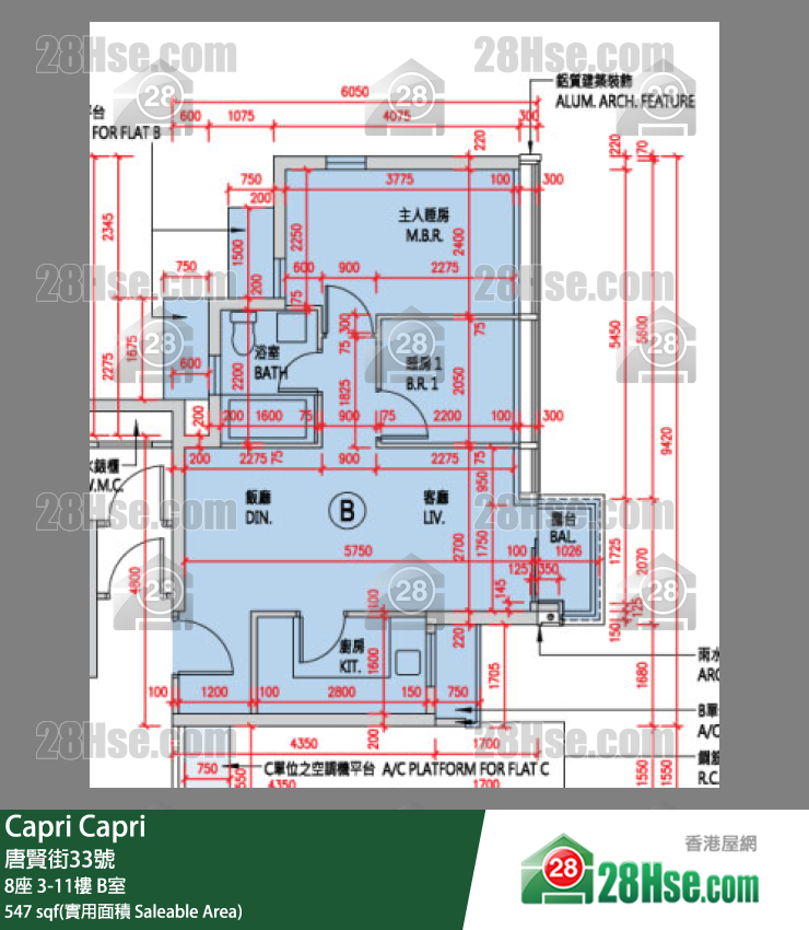 Capri 单位平面图(由 28Hse 提供)