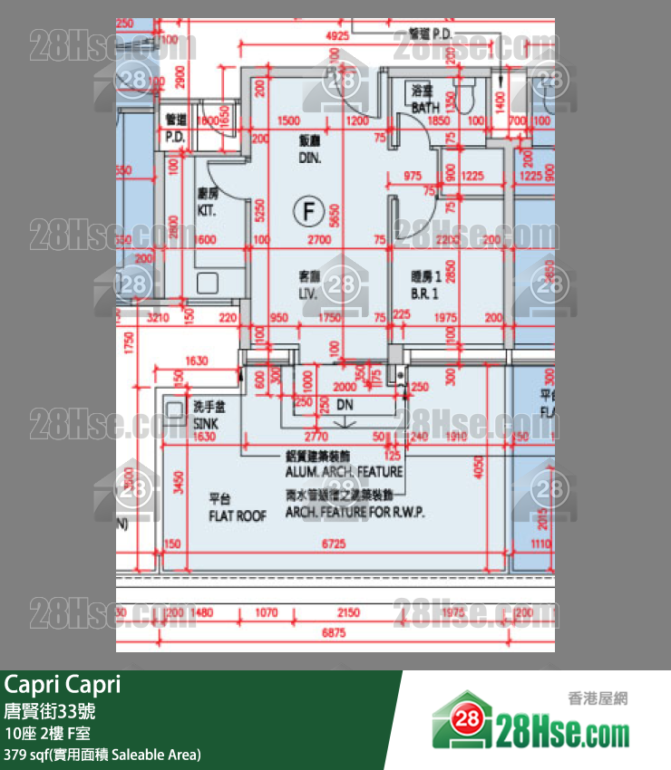 Capri 大厦 10座 2楼 F室 平面图