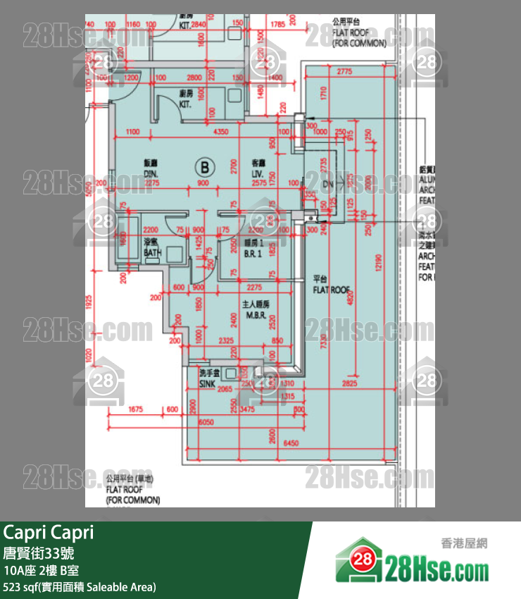 Capri 大厦10A座2楼 B室 平面图