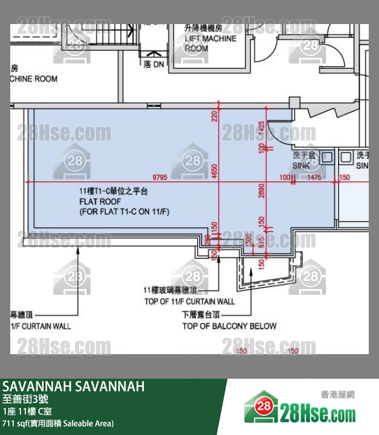 SAVANNAH,  Flat C, 11/f, Tower 1, Building FloorPlan