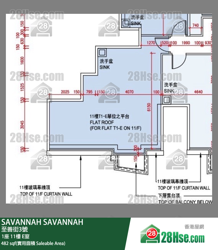 SAVANNAH 大廈 1座 11樓 E室 平面圖
