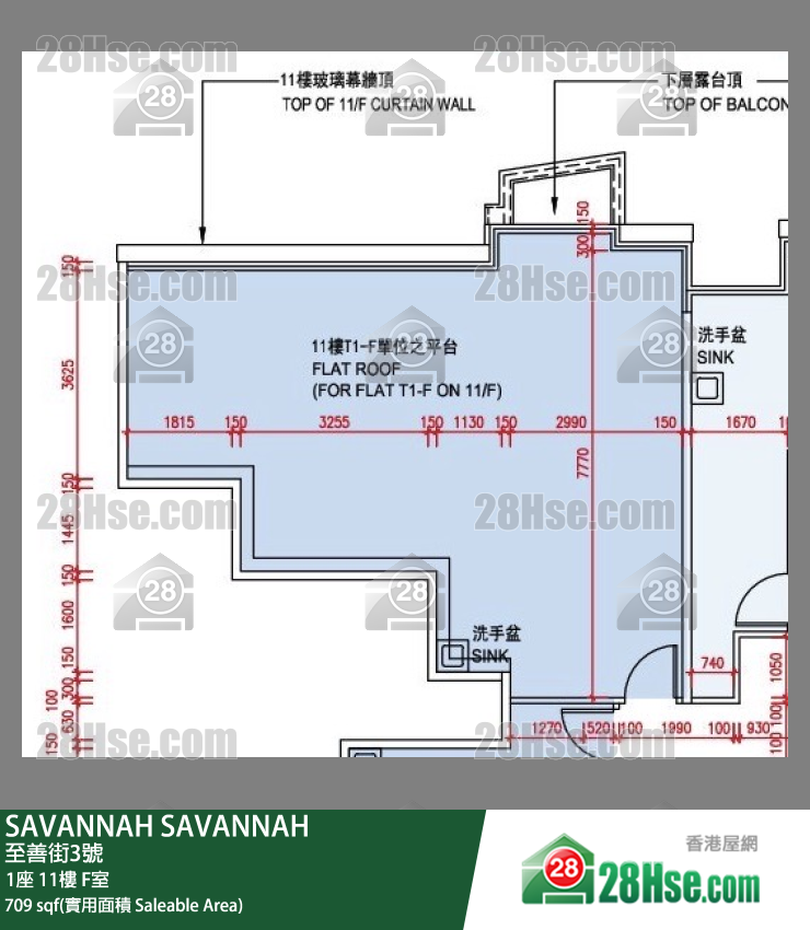 SAVANNAH 大廈 1座 11樓 F室 平面圖