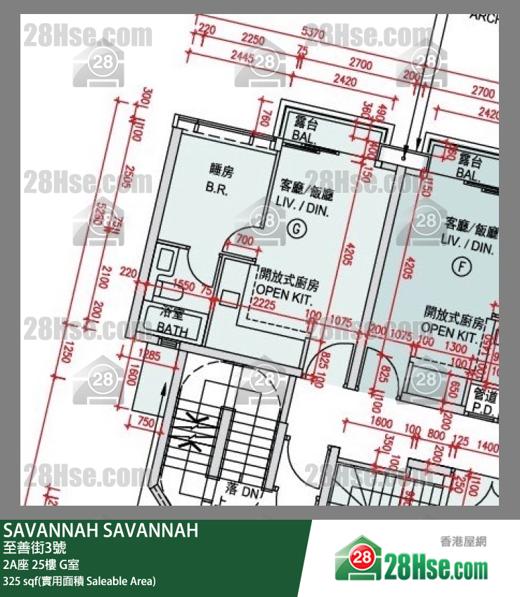 SAVANNAH, Flat G, 25/F, Tower 2a FloorPlan