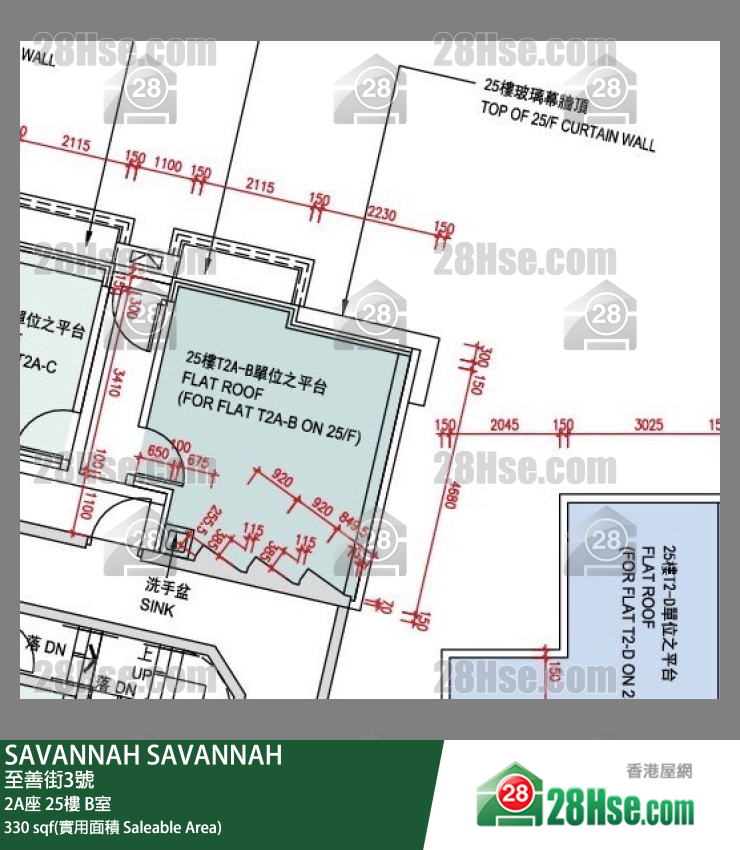 SAVANNAH, Flat B, 25/F, Tower 2a FloorPlan