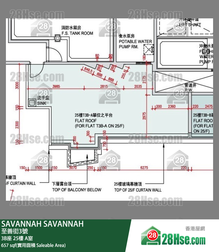 SAVANNAH,  Flat A, 25/f, Tower 3b, Building FloorPlan
