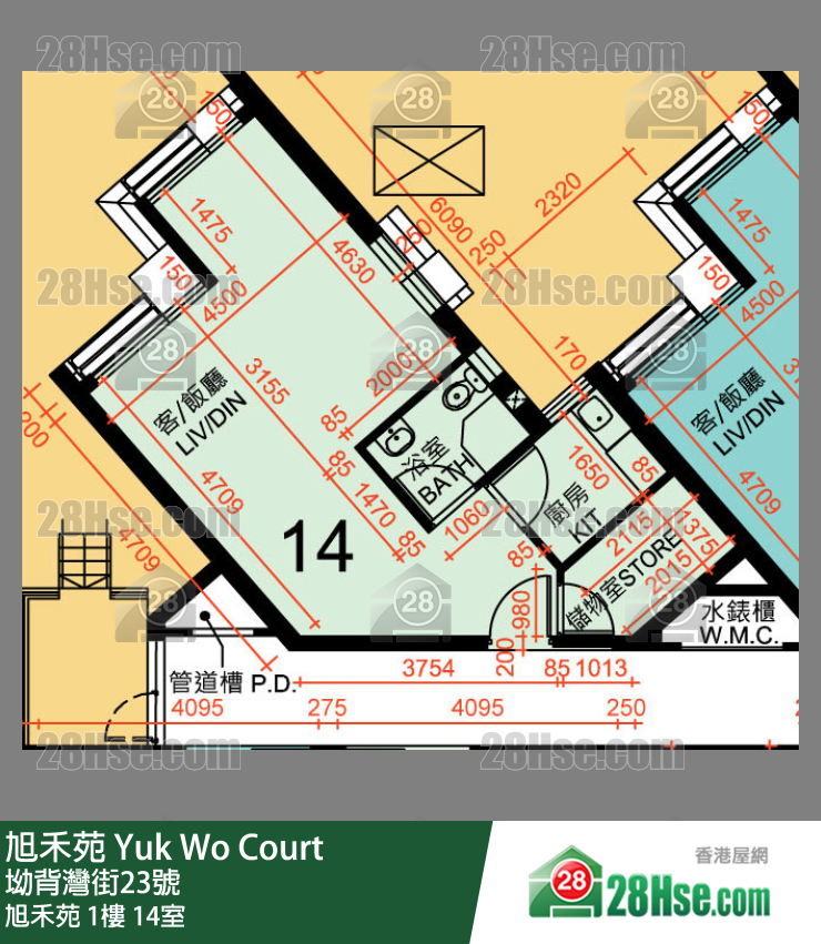 旭禾苑 旭禾苑 1樓 14室 平面圖