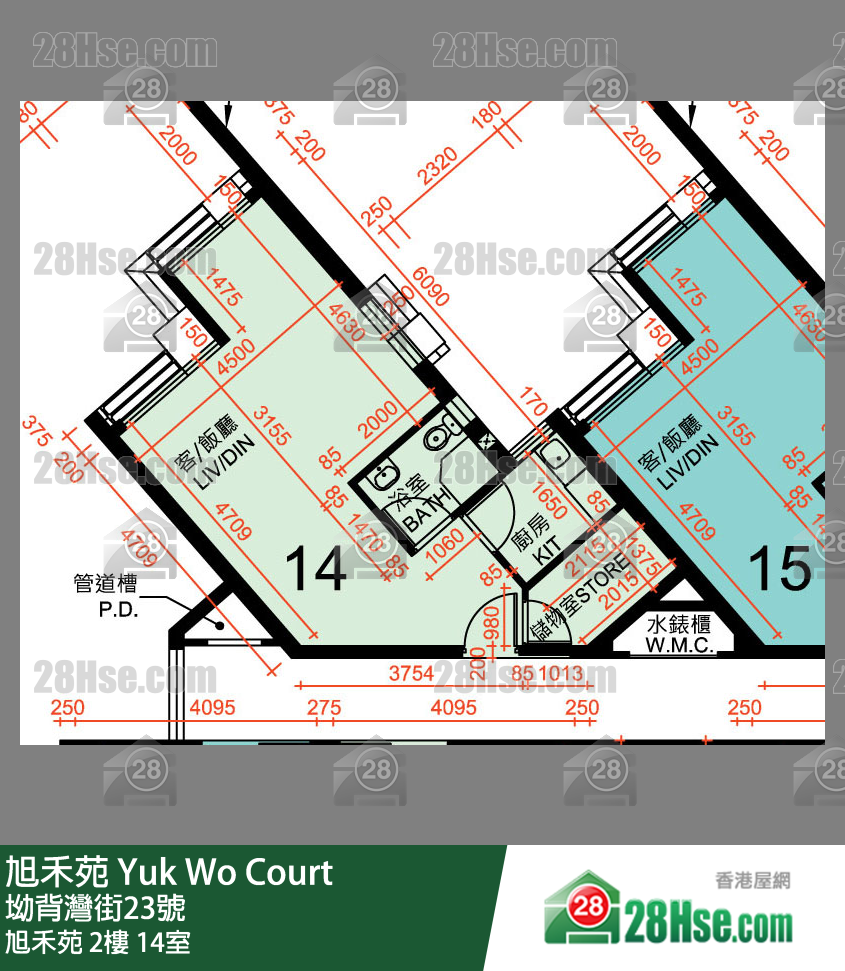 旭禾苑 旭禾苑 2楼 14室 平面图