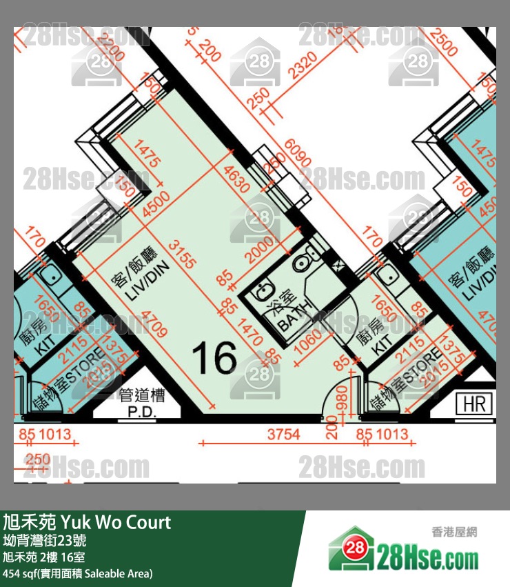 旭禾苑 旭禾苑 2樓 16室 平面圖