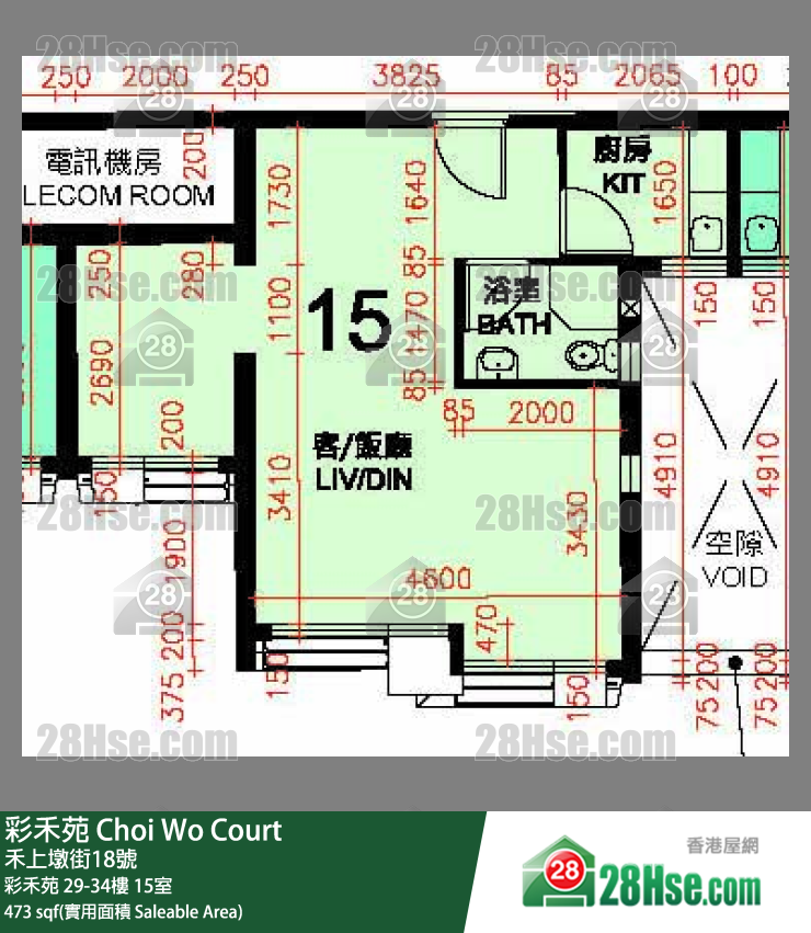 彩禾苑 彩禾苑 34樓 15室 平面圖
