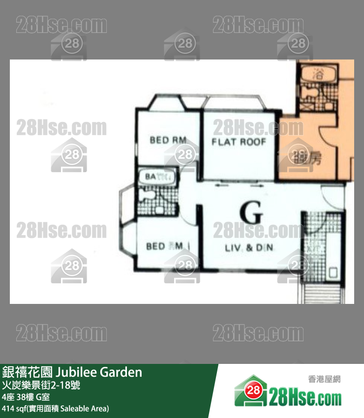 銀禧花園 4座38樓 G室 平面圖