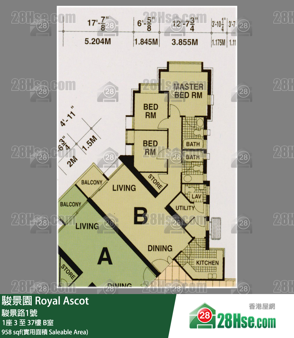 駿景園 1座9樓 B室 平面圖
