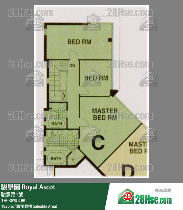 駿景園 1座38樓 C室 平面圖