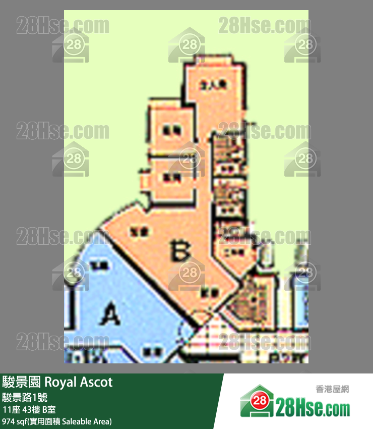 駿景園 11座 43樓 B室 平面圖