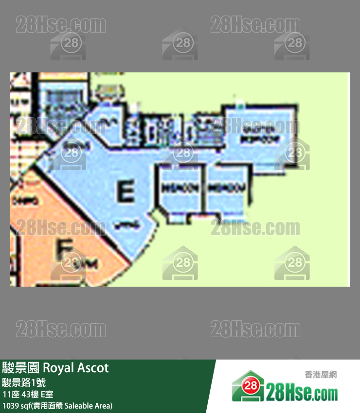 駿景園 11座 43樓 E室 平面圖