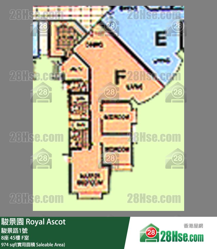 駿景園 8座45樓 F室 平面圖