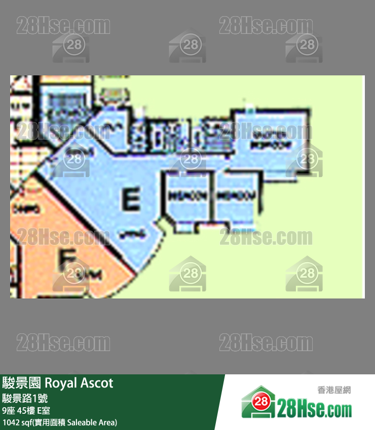 駿景園 9座45樓 E室 平面圖