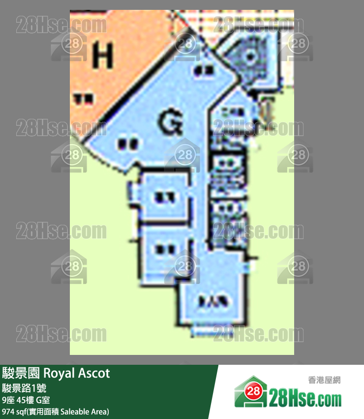 駿景園 9座45樓 G室 平面圖