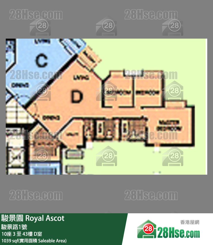 駿景園 10座20樓 D室 平面圖