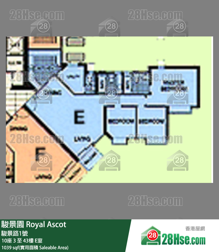 駿景園 10座40樓 E室 平面圖