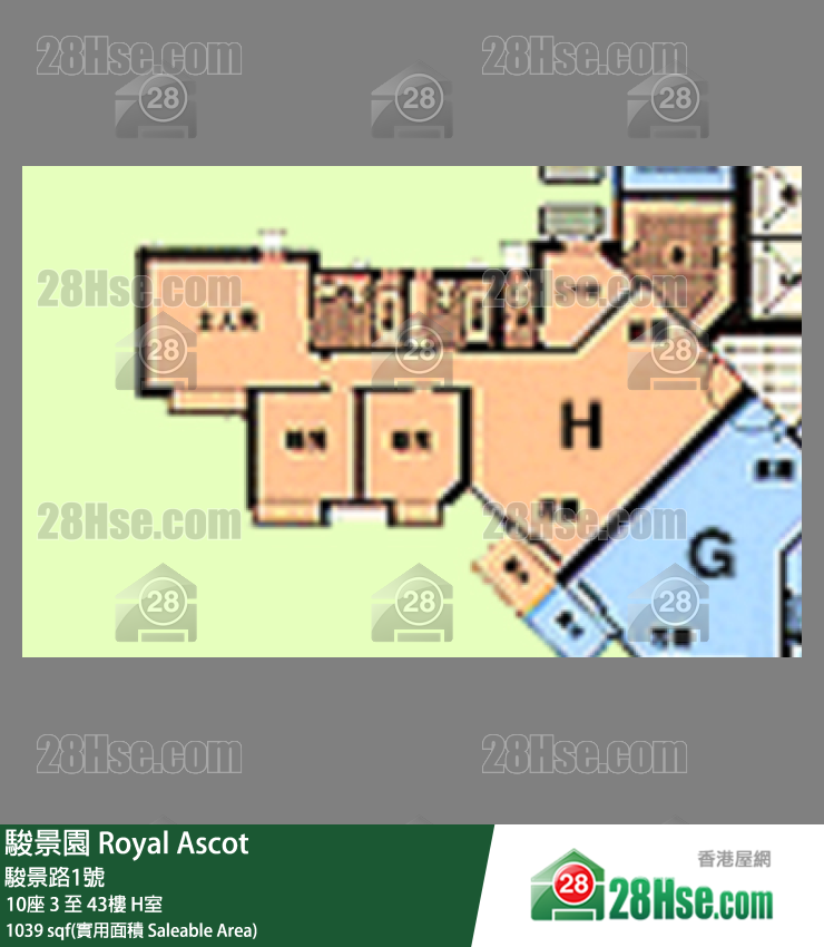 駿景園 10座19樓 H室 平面圖