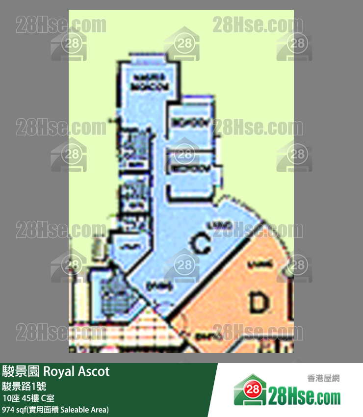 駿景園 10座45樓 C室 平面圖