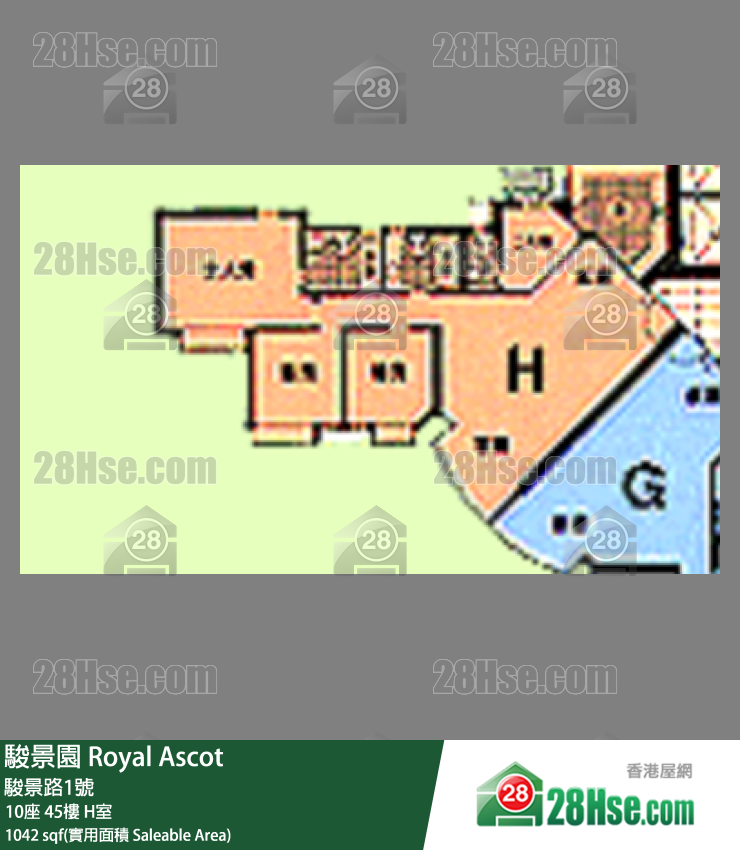 駿景園 10座45樓 H室 平面圖