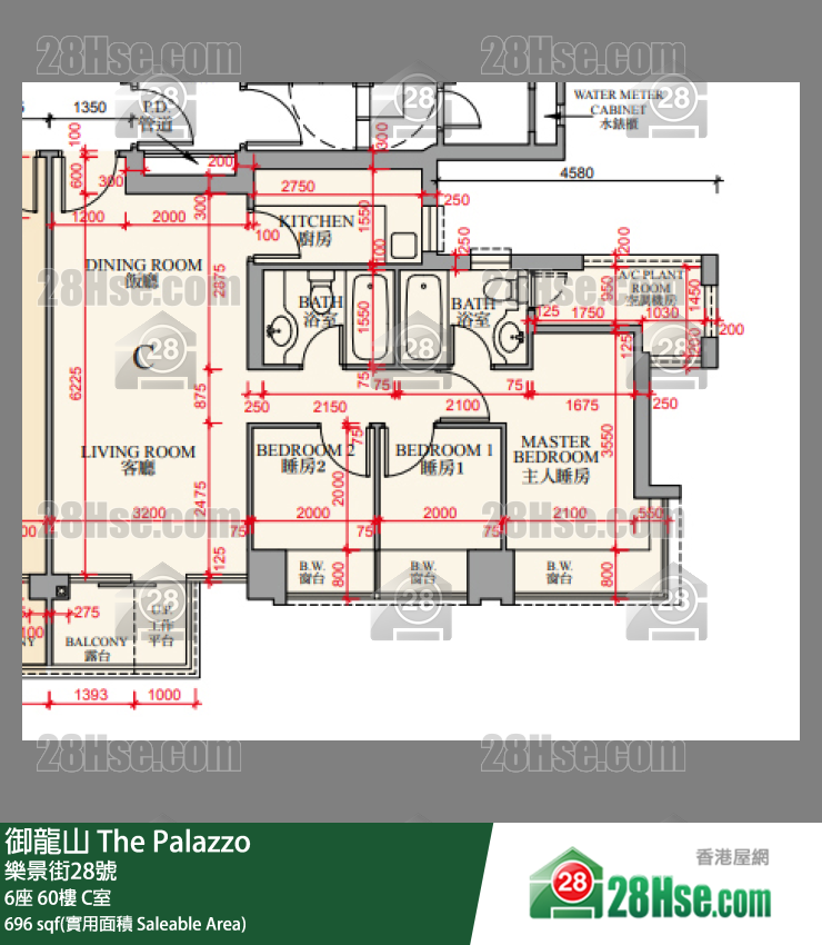 御龍山 6座60樓 C室 平面圖