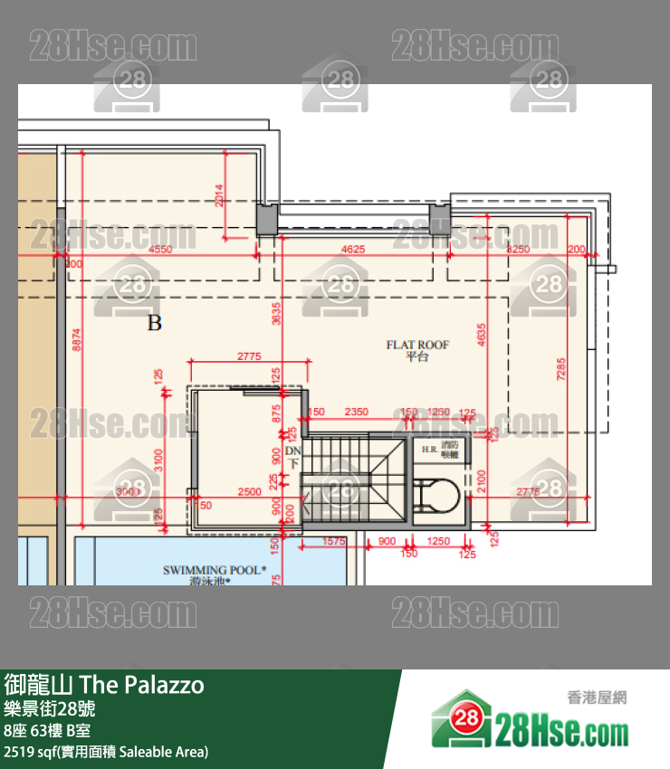 御龍山 8座 63樓 B室 平面圖