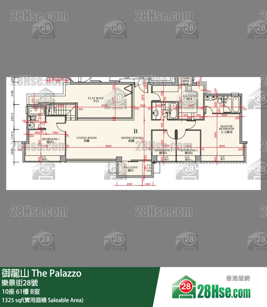 御龍山 10座 61樓 B室 平面圖