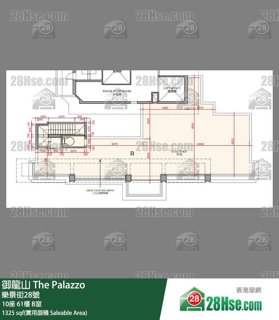 御龍山 10座 61樓 B室 平面圖