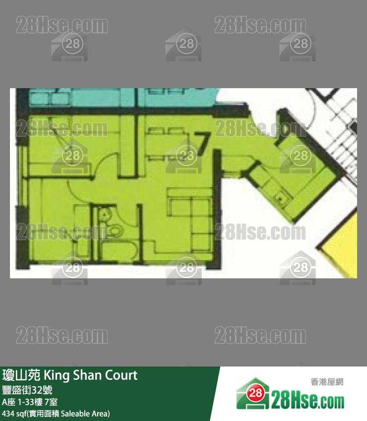 瓊山苑 A座3樓 7室 平面圖