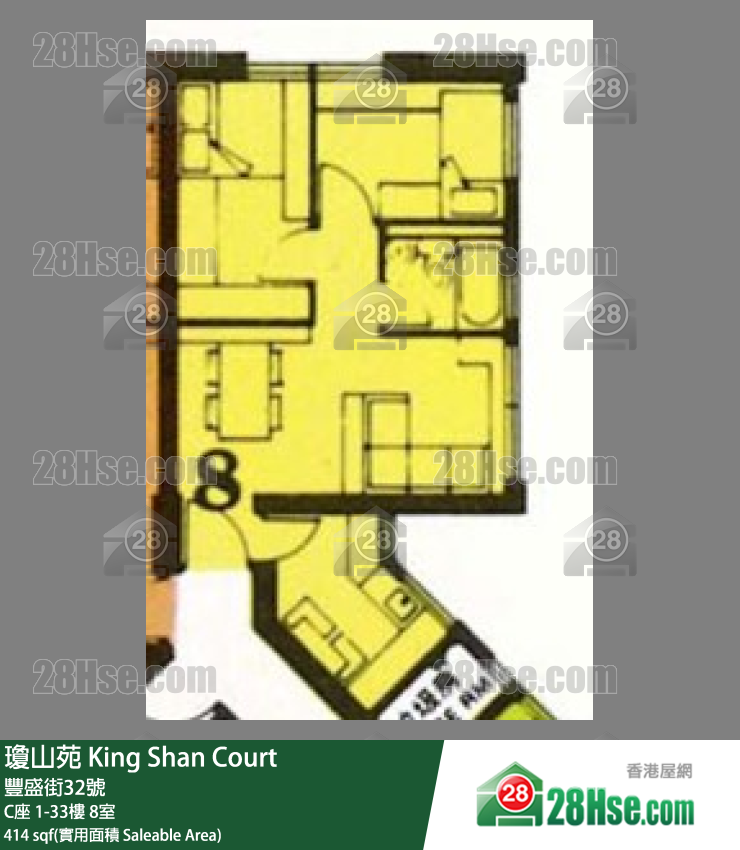 瓊山苑 C座31樓 8室 平面圖