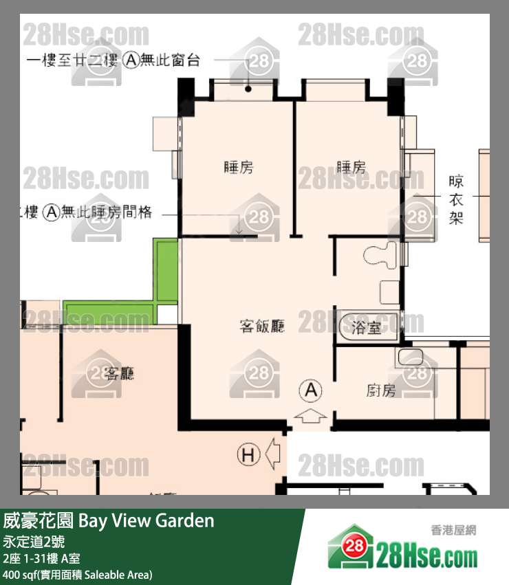 Bay View Garden Unit FloorPlan (Provided by 28Hse)