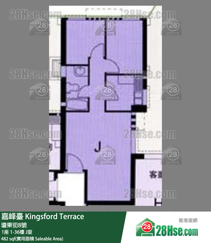 嘉峰台 1座20楼 J室 平面图
