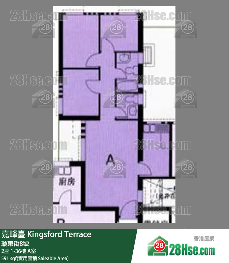 嘉峰台 2座28楼 A室 平面图