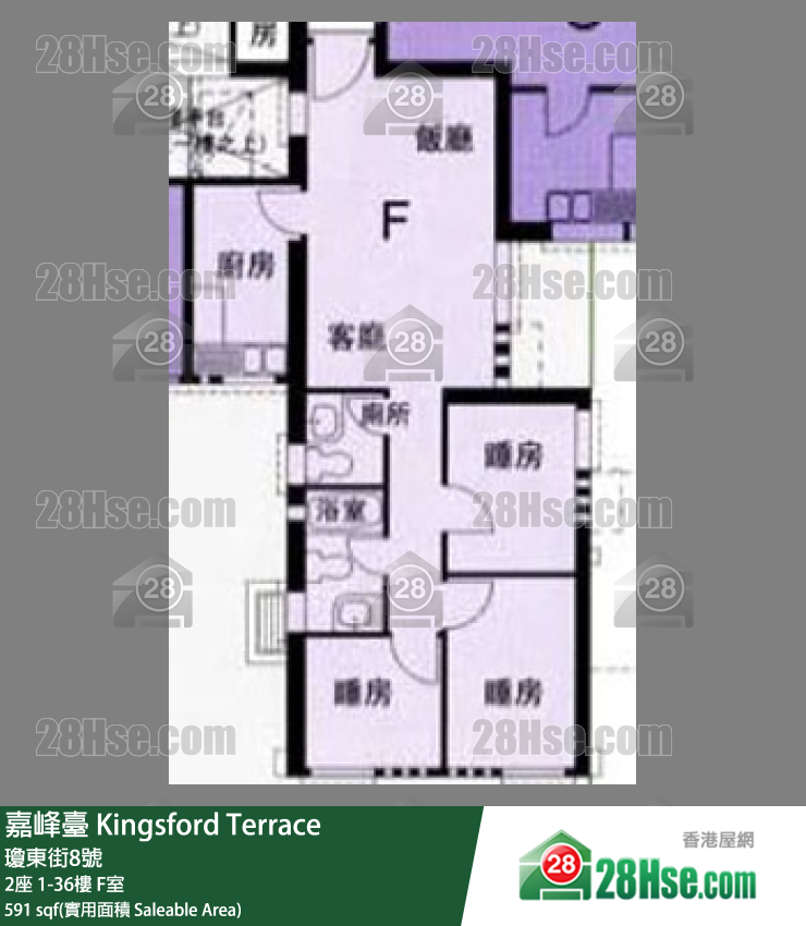 嘉峰台 2座 29楼 F室 平面图