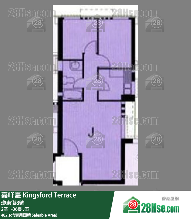 嘉峰台 2座16楼 J室 平面图