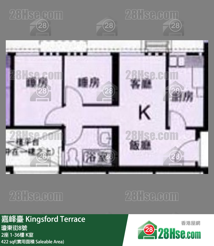 嘉峰台 2座 33楼 K室 平面图